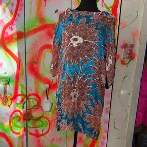 Floral Blue and Pink Dress